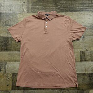 Robert‎ Barakett Pima Cotton Polo Shirt Men’s Large Rose Clay Casual Classic